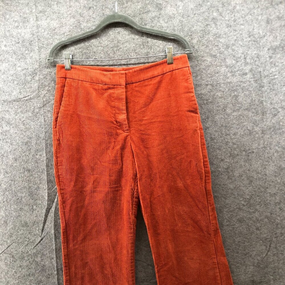 MNG Mango Corduroy Flare Pants Womens 6 Orange Trouser High Rise Cotton - Picture 3 of 11